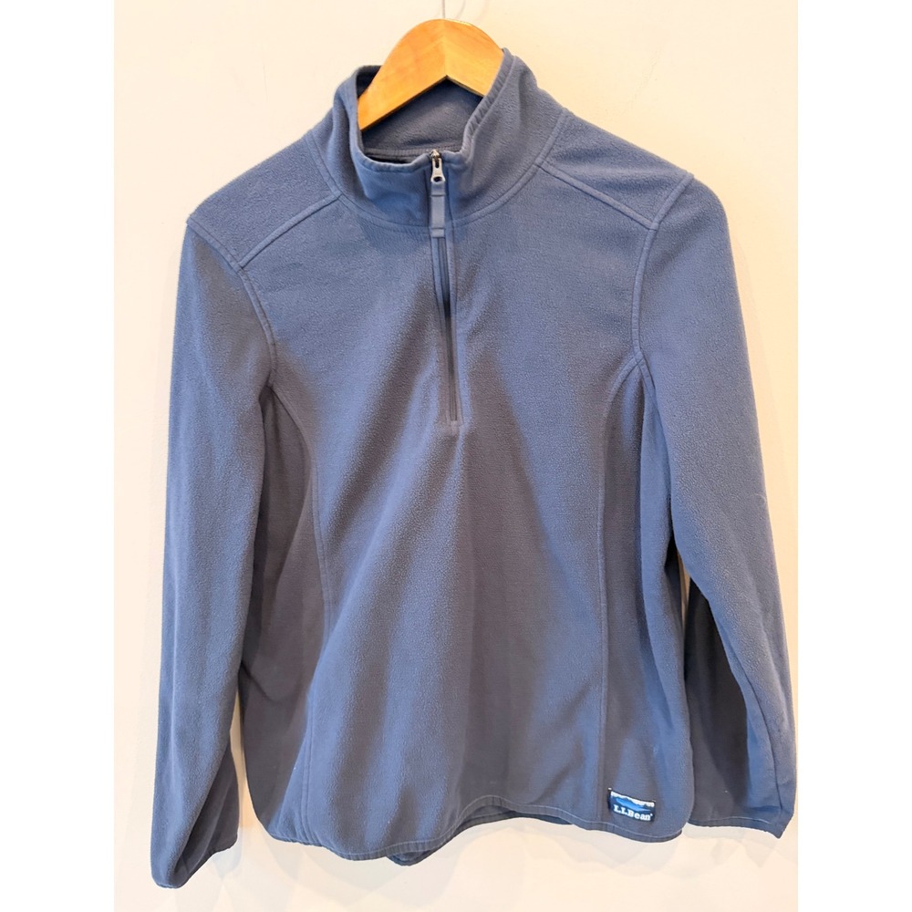 L.L. Bean Fleece 1/4 Zip Pullover Womens‎ Large Blue Lightweight Jacket